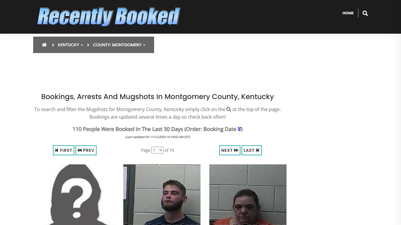 Bookings, Arrests and Mugshots in Montgomery County, Kentucky