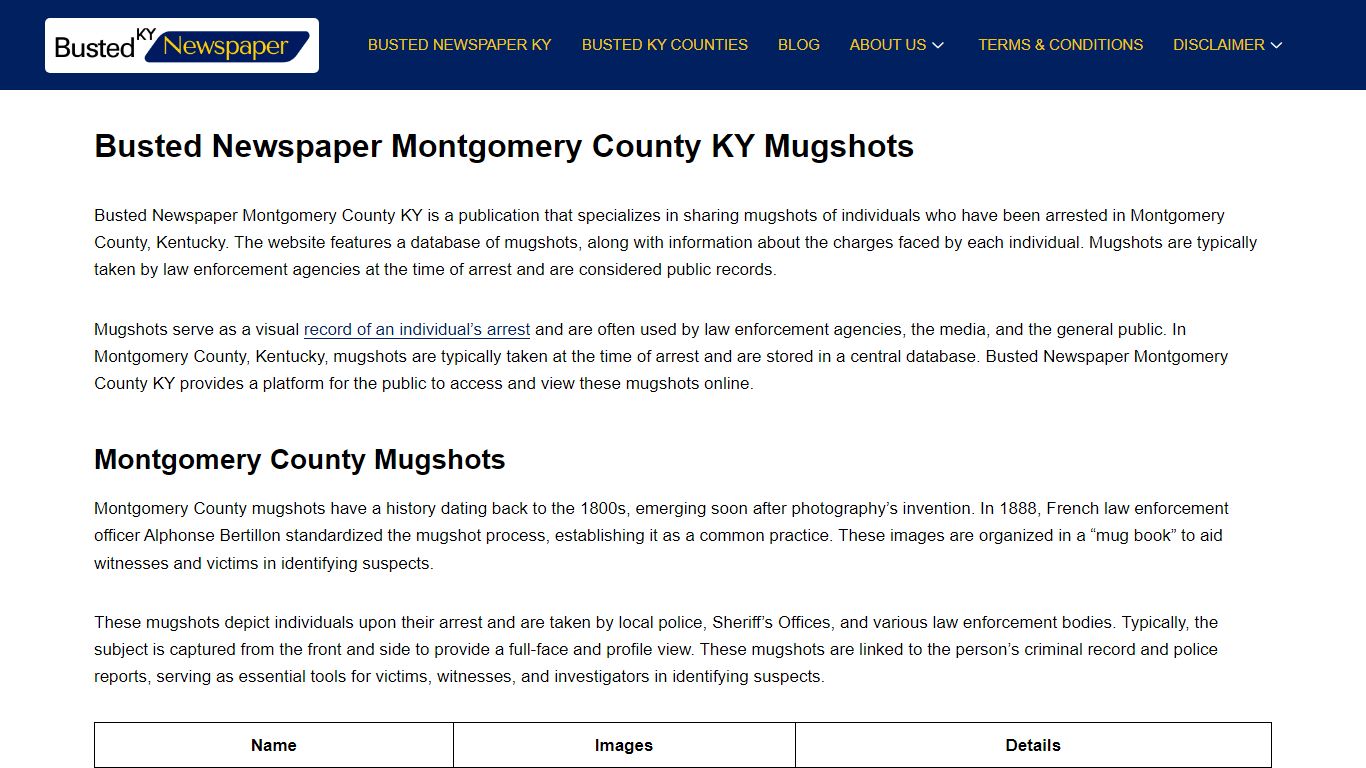 Busted Newspaper Montgomery County KY Mugshots