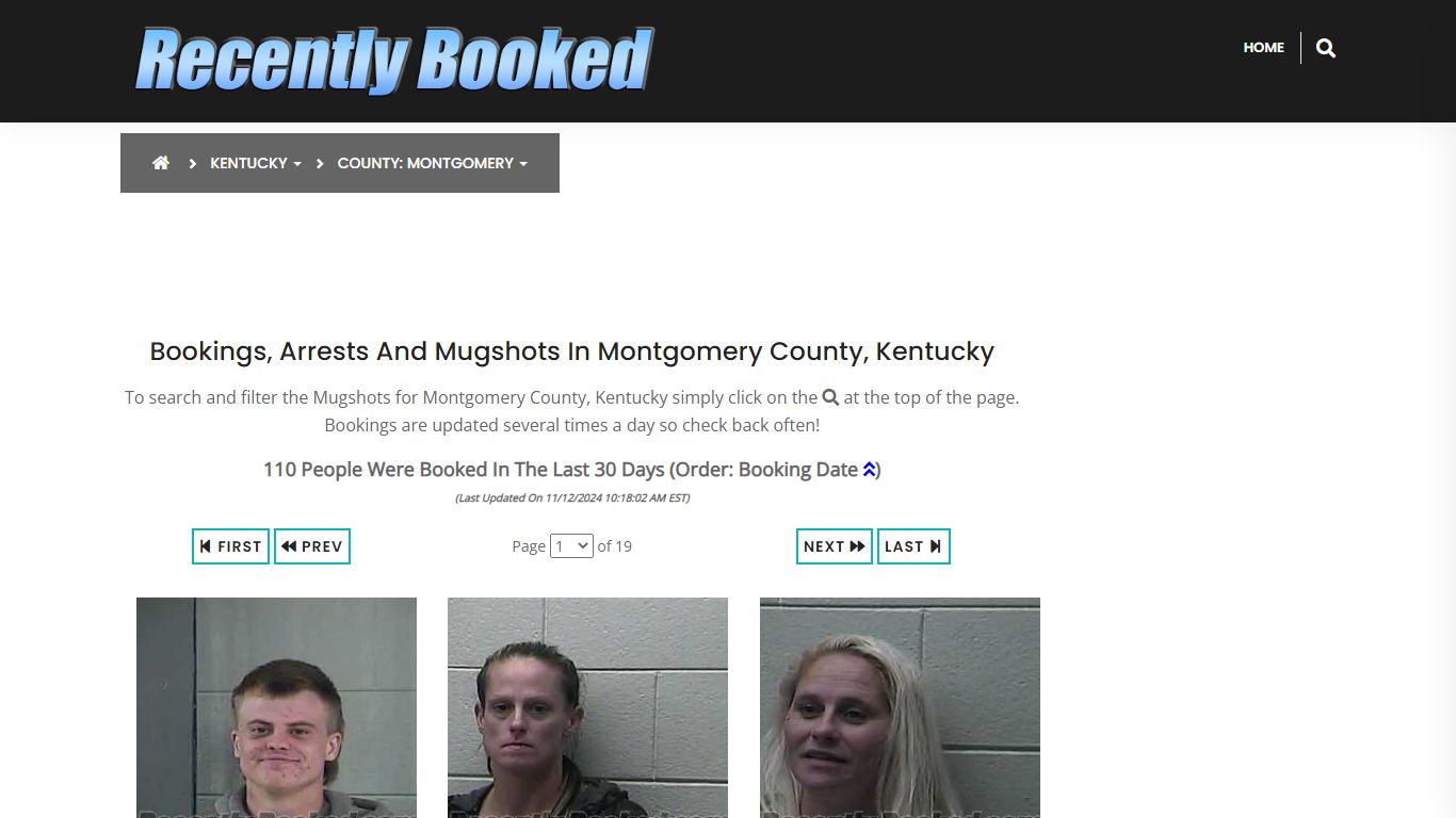 Bookings, Arrests and Mugshots in Montgomery County, Kentucky