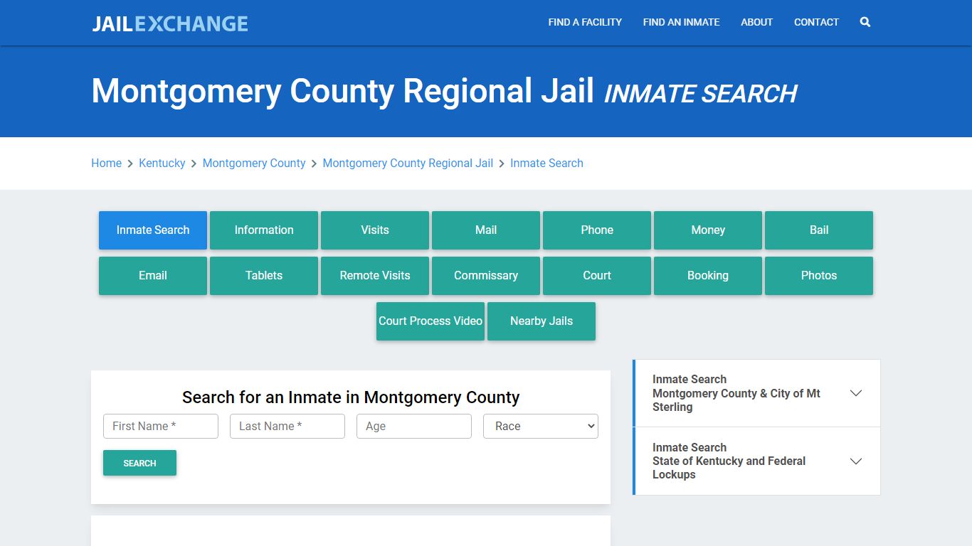 Montgomery County Regional Jail Inmate Search - Jail Exchange